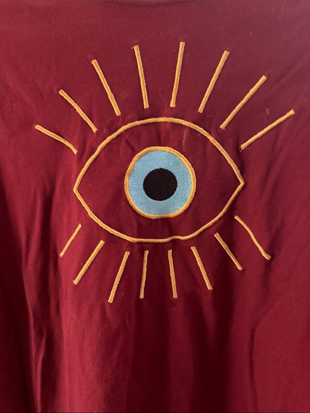 Bundle of Embroidery Evil Eye T-shirt and Gold Evil Eye Necklace/Bracelet/Ring - Picture 13 of 14